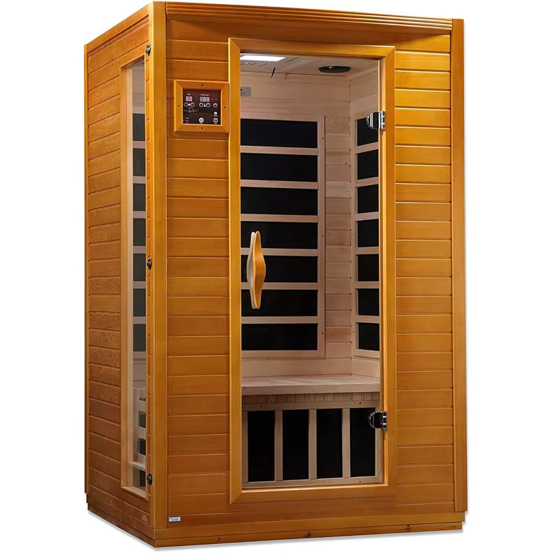 2-Person Canadian Hemlock Sauna, FAR Infrared with Red Light Therapy
