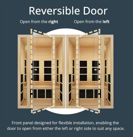 Indoor Infrared Sauna 2-Person, Low EMF Therapy for Home and Gym Use