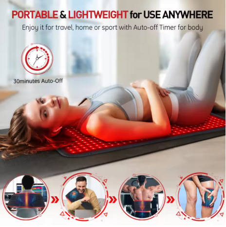 Updated Red Light Therapy Heating Pad Waist Back Shoulder Muscle Pain Relief Relax Infrared Light For Body Device Cushion 850nm