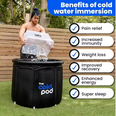 XL Outdoor Cold Plunge Tub - 116 Gallons Ice Bath W/Cover